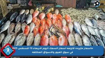 «أسعار مثيرة» قائمة اسعار السمك اليوم الأربعاء 13 أغسطس 2025 في سوق العبور والأسواق المختلفة